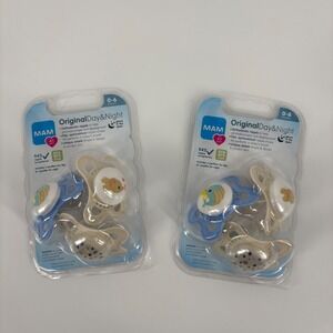 MAM Original Day and Night Orthodontic Pacifiers 0-6 Months Whale Elephant
